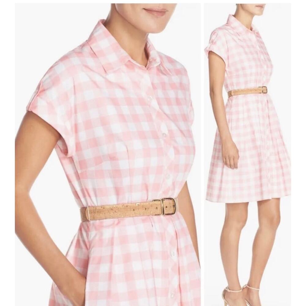 Pink Check Cotton Poplin Shirtdress by Eliza J
